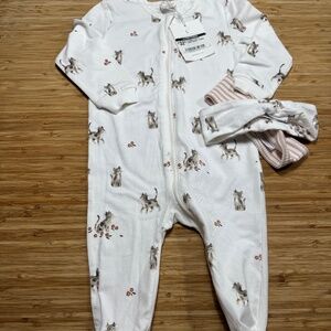 New with tag Petit Lem cat sleeper with assorted headbands
